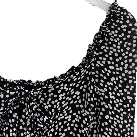 Reformation Bacio Ruffle Tie Back Crop Top Size 4 - Picture 3 of 11